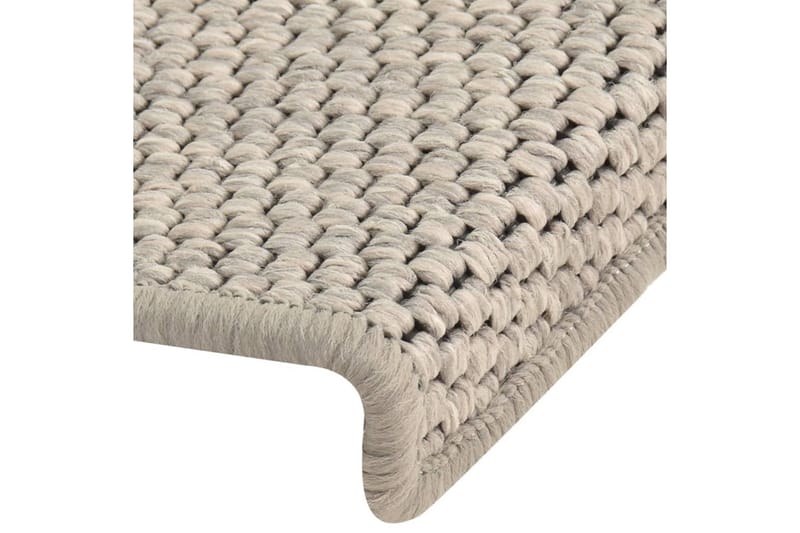 Trappstegsmattor självhäftande sisal 15 st 65x25 cm silver - Silver - Textilier & mattor - Mattor - Specialmatta - Trappstegsmattor