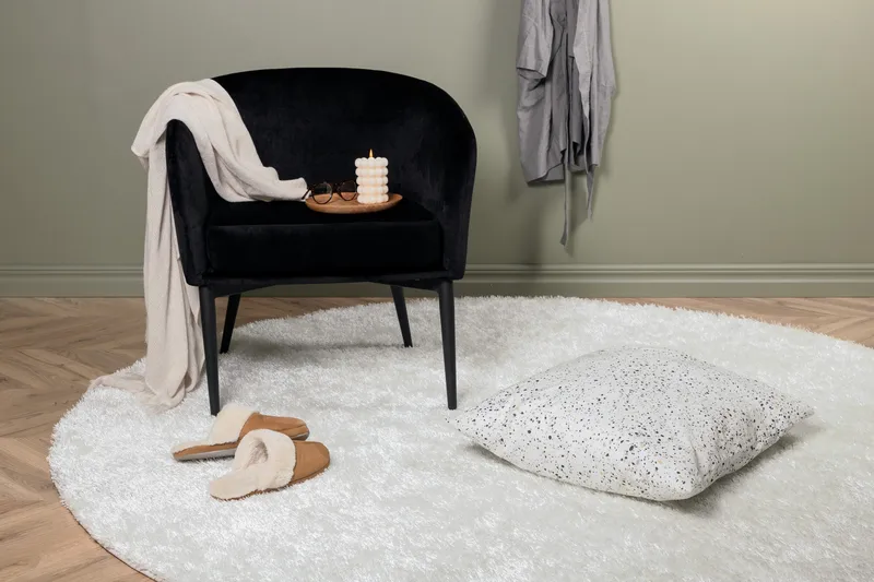 Mattis Matta Rund 200 cm - Vit - Textilier & mattor - Mattor - Modern matta - Bomullsmattor