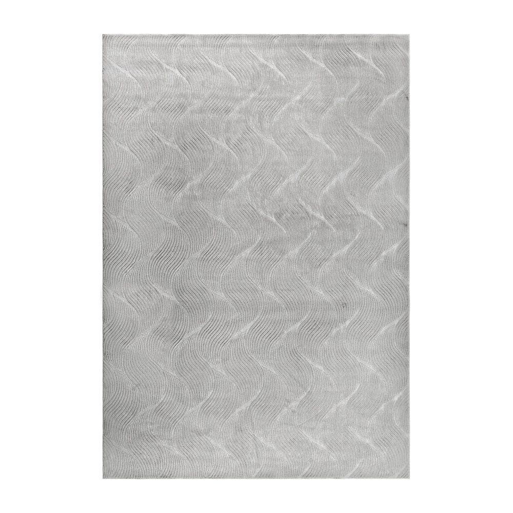 tvättbar matta castello wave - grå