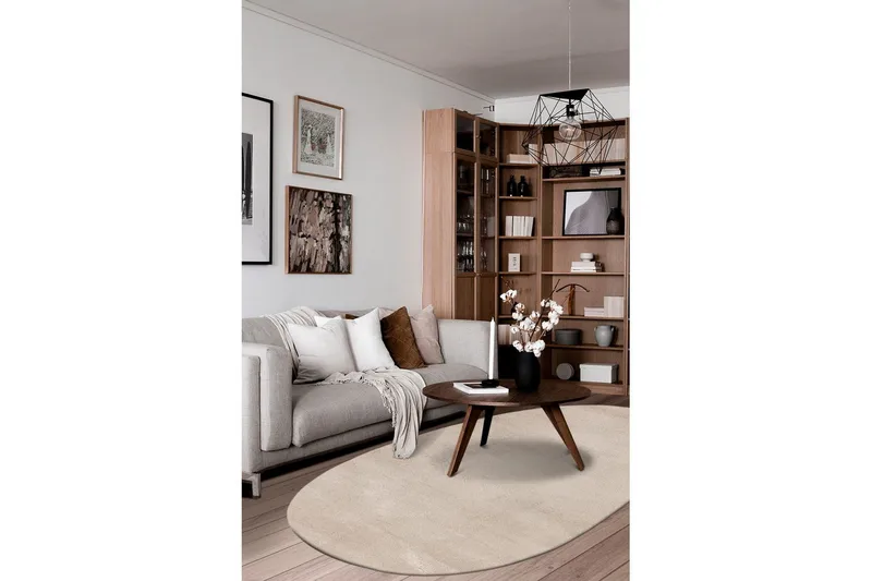 Tvättbar Matta Soft Shape - 240x340 cm, Melerad Linne - Textilier & mattor - Mattor - Flatvävda mattor