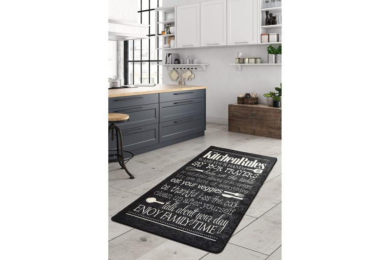 Kuhinja Entrematta 80x200 cm, Svart/Sammet