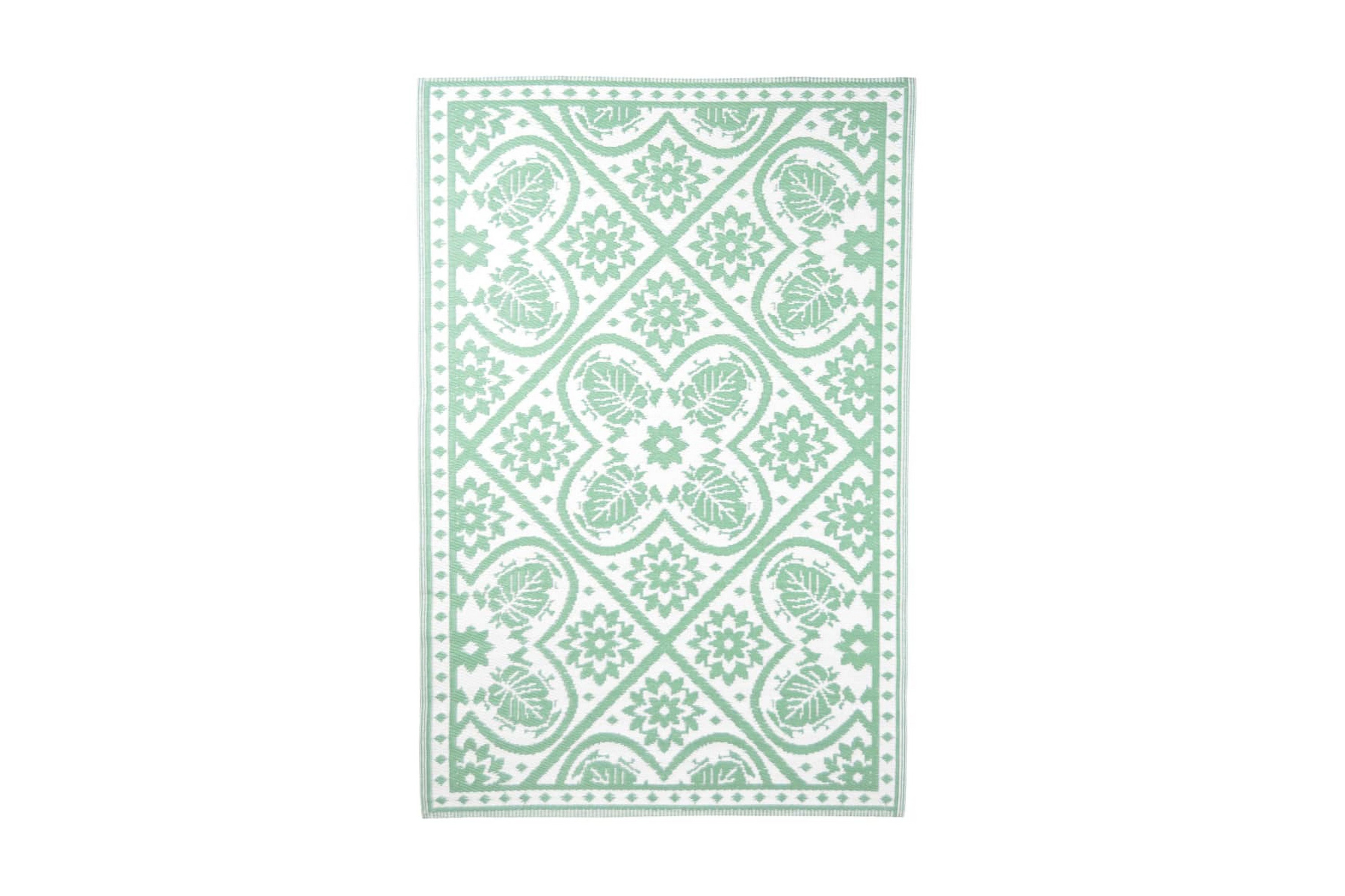 Esschert Design Utomhusmatta 182×122 cm kakel grön och vit – Grön