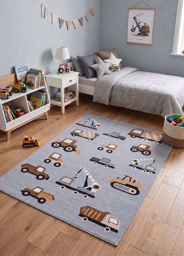 Maskinvävd Matta Play Wheels 140x200 cm - grå - Textilier & mattor - Mattor - Utomhusmattor - Balkongmatta