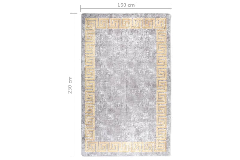 Matta tvättbar 160x230 cm grå halkfri - Grå - Textilier & mattor - Mattor - Utomhusmattor - Plastmattor