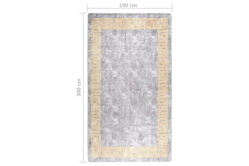 Matta tvättbar 190x300 cm grå halkfri - Grå - Textilier & mattor - Mattor - Utomhusmattor - Plastmattor