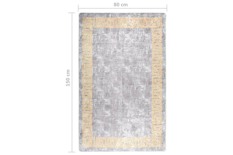Matta tvättbar 80x150 cm grå halkfri - Grå - Textilier & mattor - Mattor - Utomhusmattor - Plastmattor