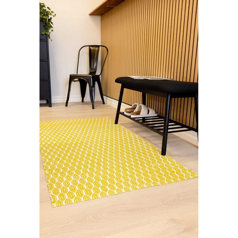 Plastmatta Hilma Link - 70x150 cm, Gul - Textilier & mattor - Mattor - Utomhusmattor - Plastmattor