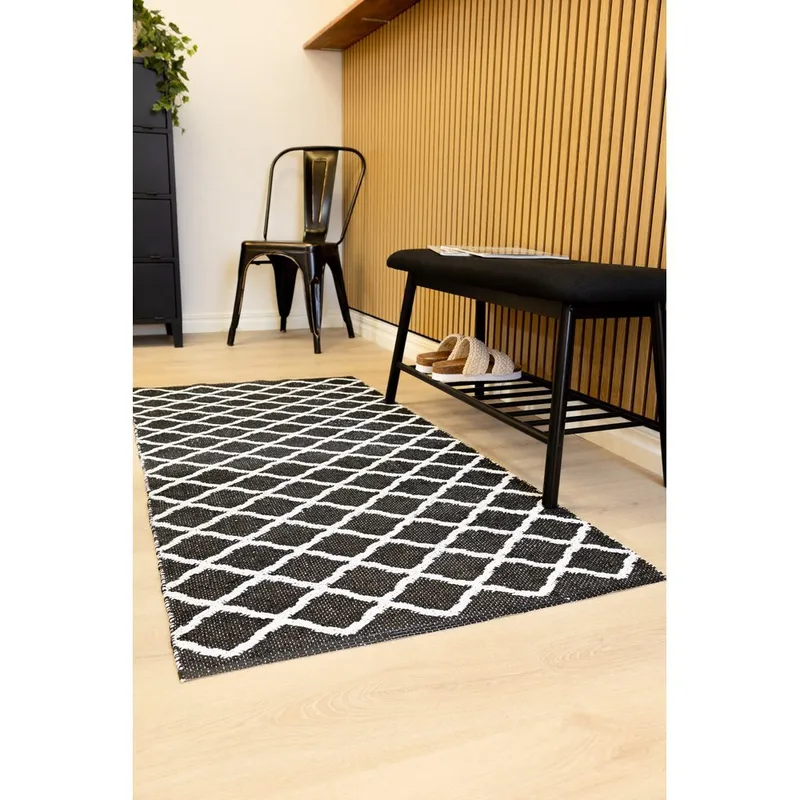 Plastmatta Hilma Wave - 150x220 cm, Svart - Textilier & mattor - Mattor - Utomhusmattor - Plastmattor