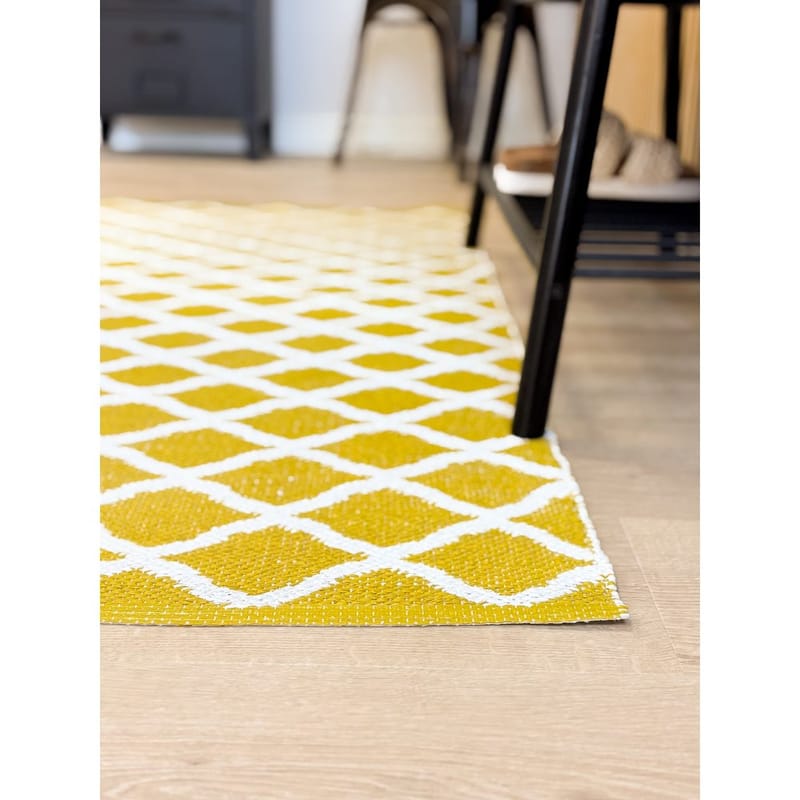 Plastmatta Hilma Wave - 70x200 cm, Gul - Textilier & mattor - Mattor - Utomhusmattor - Plastmattor