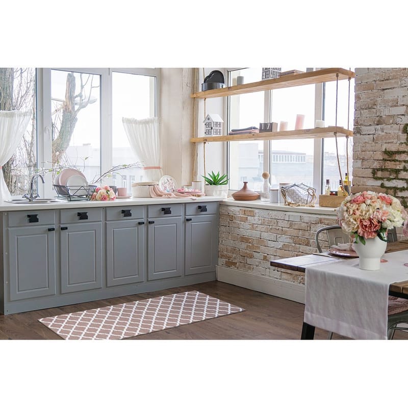 Plastmatta Hilma Wave - 70x250 cm, Rosa - Textilier & mattor - Mattor - Utomhusmattor - Plastmattor