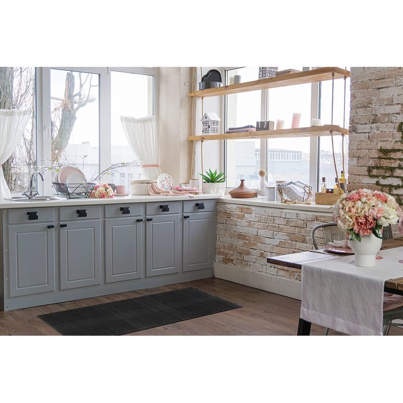 Plastmatta Hilma Plain - 70x150 cm, Svart - Textilier & mattor - Mattor - Utomhusmattor - Plastmattor