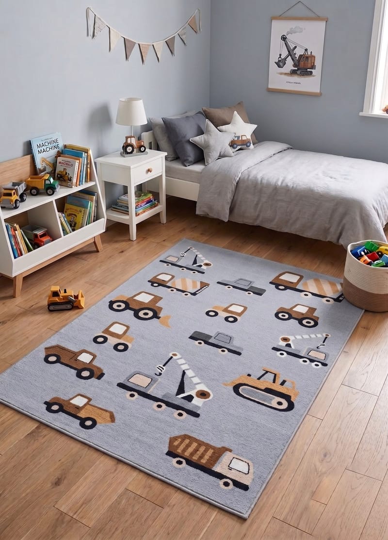 Maskinvävd Matta Play Wheels 120x160 cm - grå - Textilier & mattor - Mattor - Utomhusmattor - Plastmattor