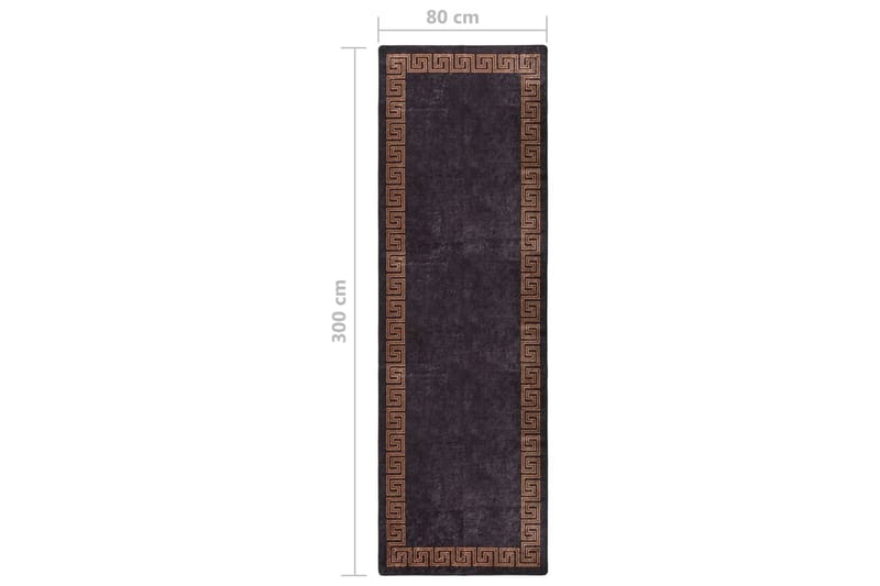 Matta tvättbar 80x300 cm svart och guld halkfri - Flerfärgad - Textilier & mattor - Mattor - Utomhusmattor - Plastmattor