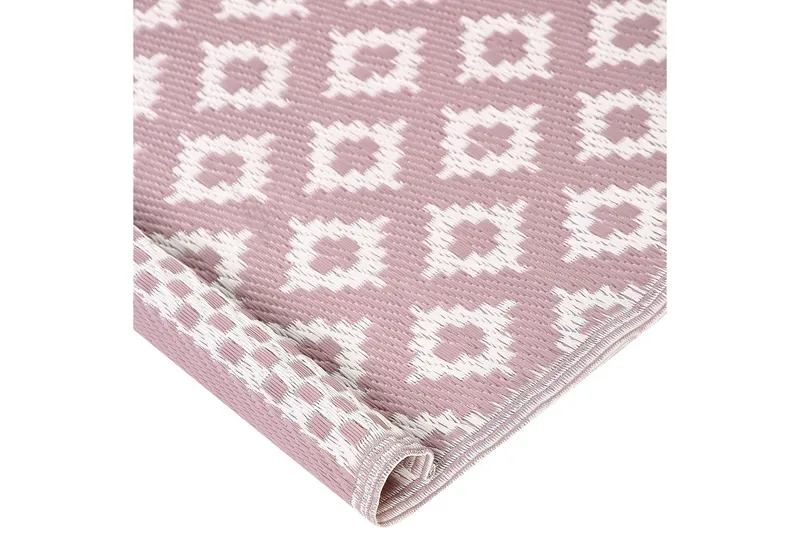 Utomhusmatta Thane - Rosa, Vit - Textilier & mattor - Mattor - Utomhusmattor