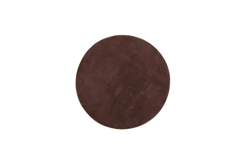 Tvättbar Matta Soft Rund, 160x160 cm, Choklad