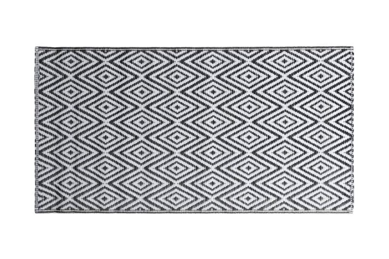 Utomhusmatta vit och svart 190x290 cm PP - Textilier & mattor - Mattor - Utomhusmattor