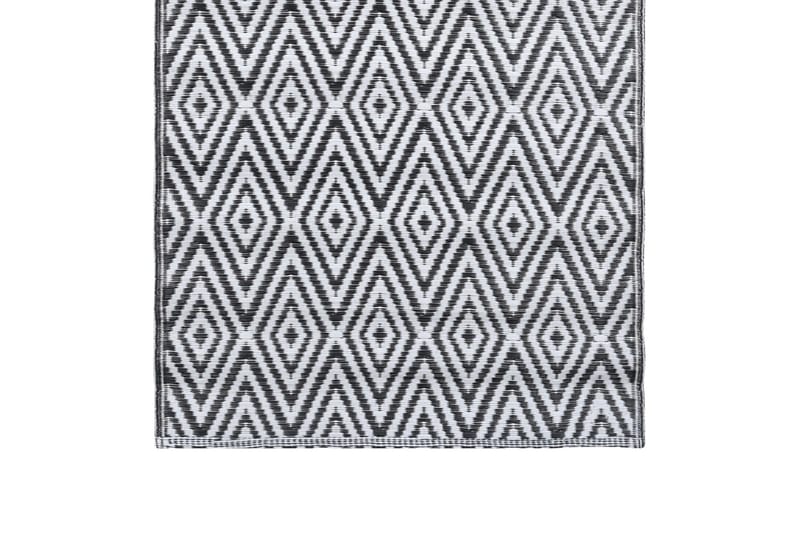 Utomhusmatta vit och svart 190x290 cm PP - Textilier & mattor - Mattor - Utomhusmattor