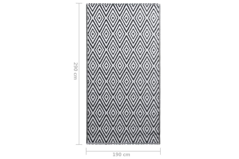 Utomhusmatta vit och svart 190x290 cm PP - Textilier & mattor - Mattor - Utomhusmattor