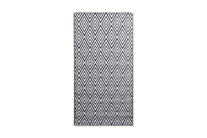 Utomhusmatta vit och svart 190x290 cm PP - Textilier & mattor - Mattor - Utomhusmattor