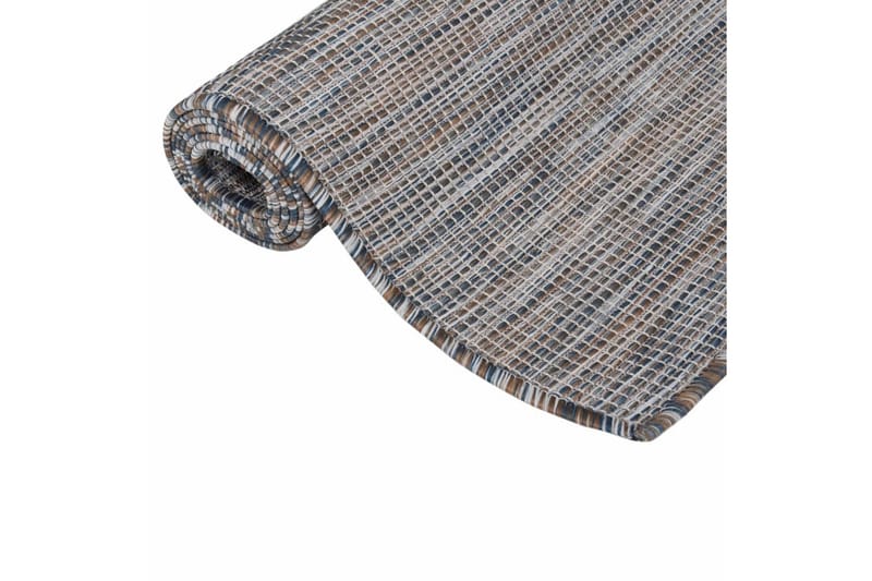 Utomhusmatta plattvävd 80x150 cm brun och svart - Svart - Textilier & mattor - Mattor - Utomhusmattor