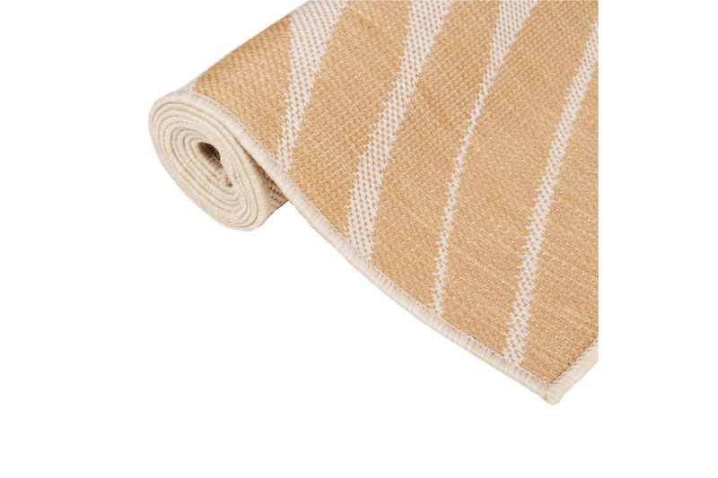 Utomhusmatta plattvävd 200x280 cm bladmönstrad - Gul - Textilier & mattor - Mattor - Utomhusmattor