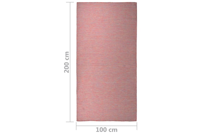 Utomhusmatta plattvävd 100x200 cm röd - Röd - Utomhusmattor