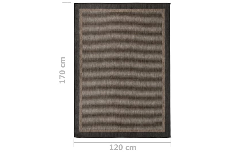Utomhusmatta plattvävd 120x170 cm mörkbrun - Brun - Utomhusmattor