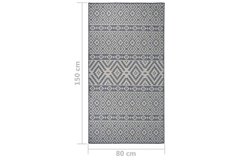 Utomhusmatta plattvävd 80x150 cm blå ränder - Blå - Textilier & mattor - Mattor - Utomhusmattor