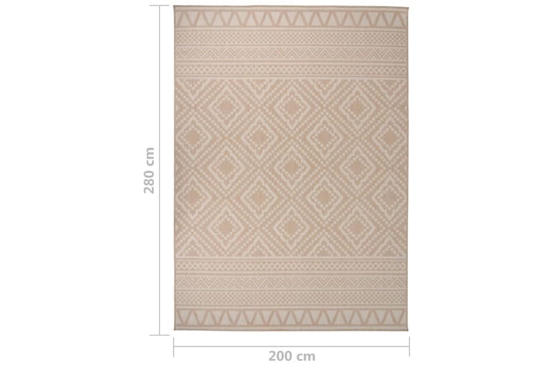 Utomhusmatta plattvävd 200x280 cm brun ränder - Brun - Textilier & mattor - Mattor - Utomhusmattor