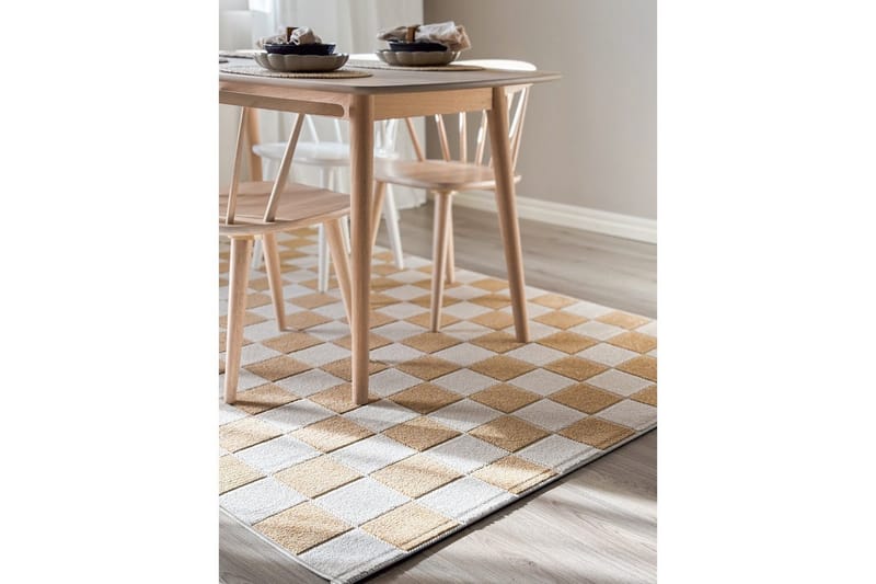 Wiltonmatta Hawaii Chess 280x280 cm, Gul - 280x280 cm, Gul - Textilier & mattor - Mattor - Utomhusmattor