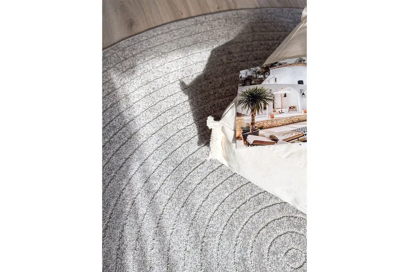 Wiltonmatta Hawaii Circle 200x200 cm, Grå - 200x200 cm, Grå - Textilier & mattor - Mattor - Utomhusmattor