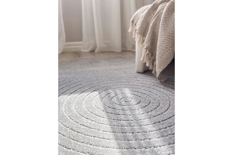 Wiltonmatta Hawaii Circle 200x200 cm, Grå - 200x200 cm, Grå - Textilier & mattor - Mattor - Utomhusmattor