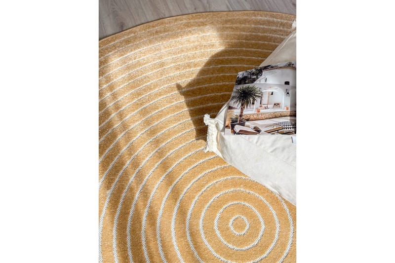 Wiltonmatta Hawaii Circle 200x200 cm, Gul - 200x200 cm, Gul - Textilier & mattor - Mattor - Stora mattor