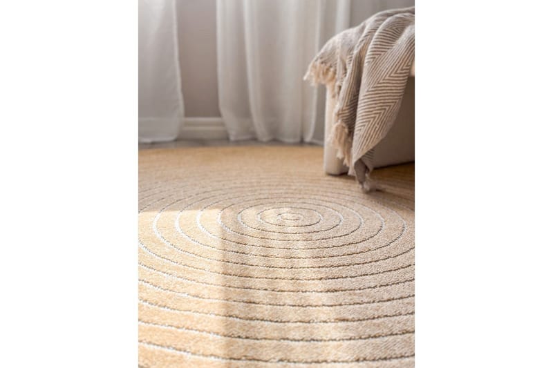 Wiltonmatta Hawaii Circle 240x240 cm, Gul - 240x240 cm, Gul - Textilier & mattor - Mattor - Utomhusmattor