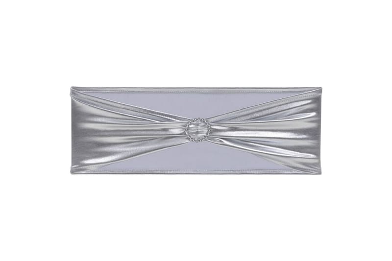 25 st stolsband stretch diamantspänne silver - Silver - Stolsöverdrag