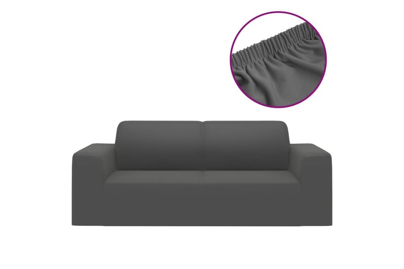 beBasic Sofföverdrag 2-sits med stretch antracit polyesterjersey - Sofföverdrag