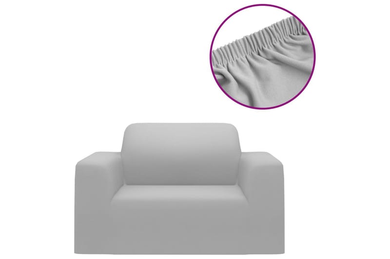 beBasic Sofföverdrag med stretch grå polyesterjersey - Sofföverdrag