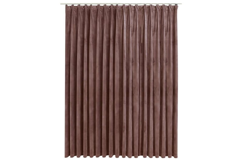 Mörkläggningsgardin med krokar sammet antikrosa 290x245 cm - Gardiner & gardinupphängning