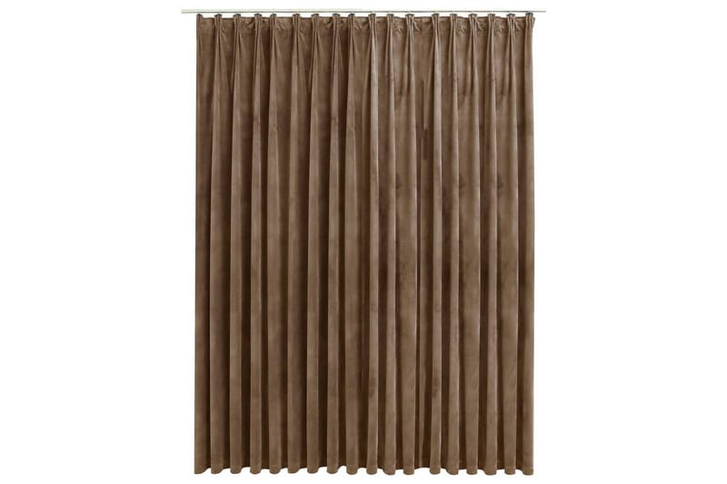 Mörkläggningsgardin med krokar sammet beige 290x245 cm - Gardiner & gardinupphängning