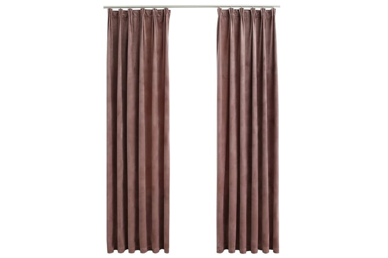 Mörkläggningsgardiner 2 st m. krokar sammet antikrosa 140x24 - - Gardiner & gardinupphängning Mörkläggningsgardiner 2 st m. krokar sammet antikrosa 140x24 - - Gardiner & gardinupphängning