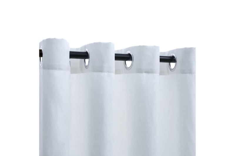 Mörkläggningsgardiner med metallringar 2 st gråvit 140x175 c -   - Gardiner & gardinupphängning