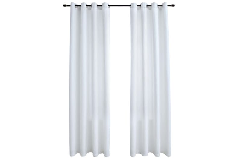 Mörkläggningsgardiner med metallringar 2 st gråvit 140x175 c - - Gardiner & gardinupphängning Mörkläggningsgardiner med metallringar 2 st gråvit 140x175 c - - Gardiner & gardinupphängning