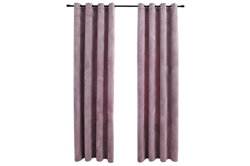 Mörkläggningsgardiner med ringar 2 st rosa sammet 140x175 cm - - Gardiner & gardinupphängning Mörkläggningsgardiner med ringar 2 st rosa sammet 140x175 cm - - Gardiner & gardinupphängning