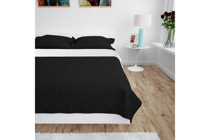 Ã–verkast dubbelsidigt 170x210 cm svart och vit - Textilier & mattor - Sängkläder