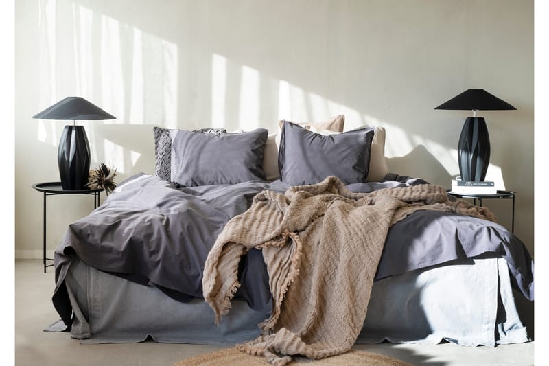 PERCALE 3-Dels Bäddset 210x220/50x60 cm Midnattblå - Borganäs - Bäddset & påslakanset - Bäddset dubbelsäng - Sängkläder