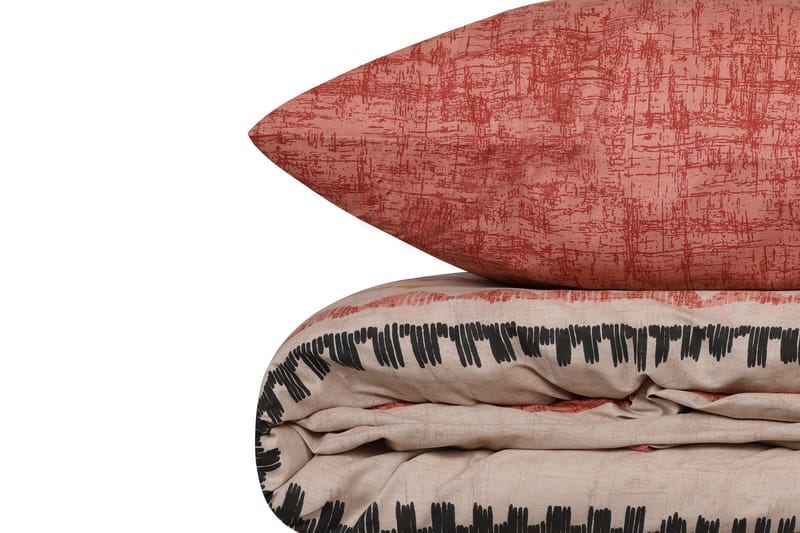 Botswana Bäddset 240x220 cm - Tegelröd Gul Vit Svart - Textilier & mattor - Sängkläder - Bäddset & påslakanset