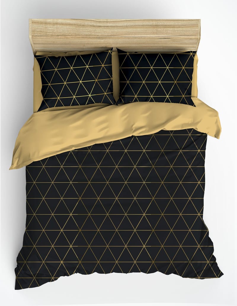 Branlor Bäddset 240x220 cm - Guld Och Svart - Textilier & mattor - Sängkläder - Bäddset & påslakanset