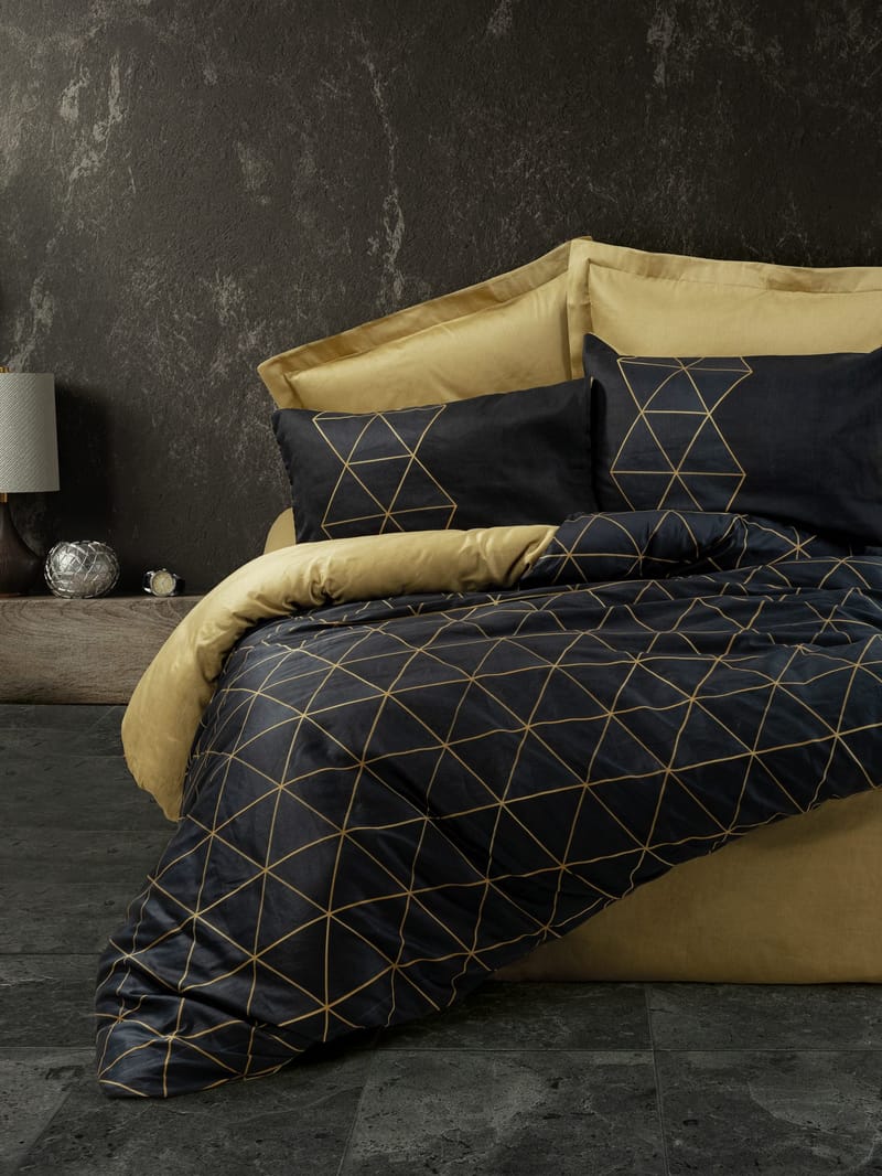 Branlor Bäddset 240x220 cm - Guld Och Svart - Textilier & mattor - Sängkläder - Bäddset & påslakanset