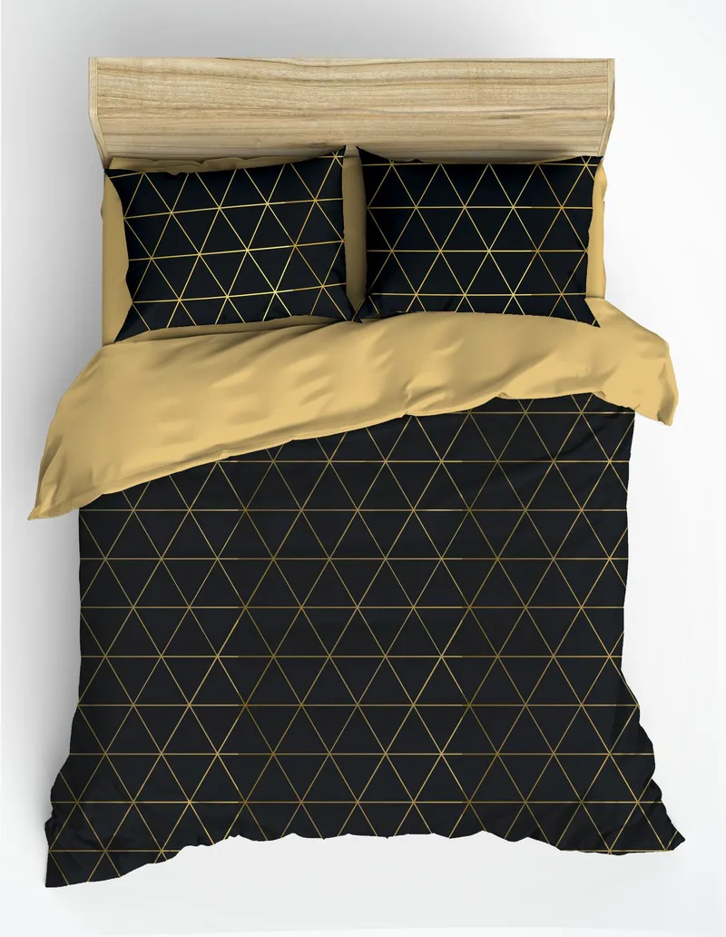 Branlor Bäddset 240x220 cm - Guld/Svart - Textilier & mattor - Sängkläder - Bäddset & påslakanset