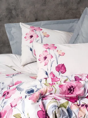 Carla Bäddset 240x220 cm - Grå Vit Rosa - Textilier & mattor - Sängkläder - Bäddset & påslakanset